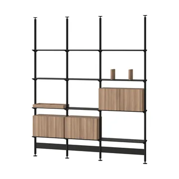 Pira G2 hyllesystem F C B Black/Walnut 248–255 cm - Pira
