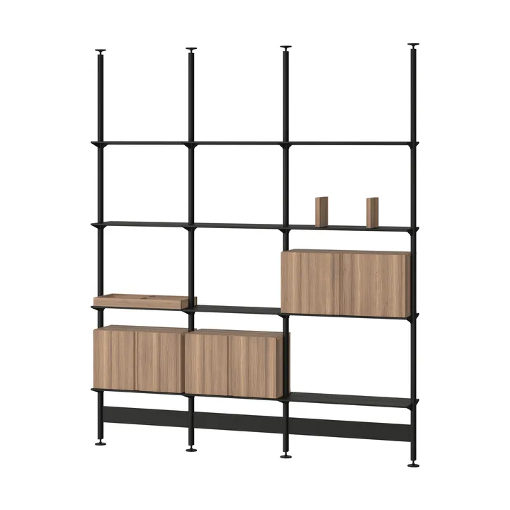 Pira G2 hyllesystem F C B Black/Walnut 248–255 cm - Pira