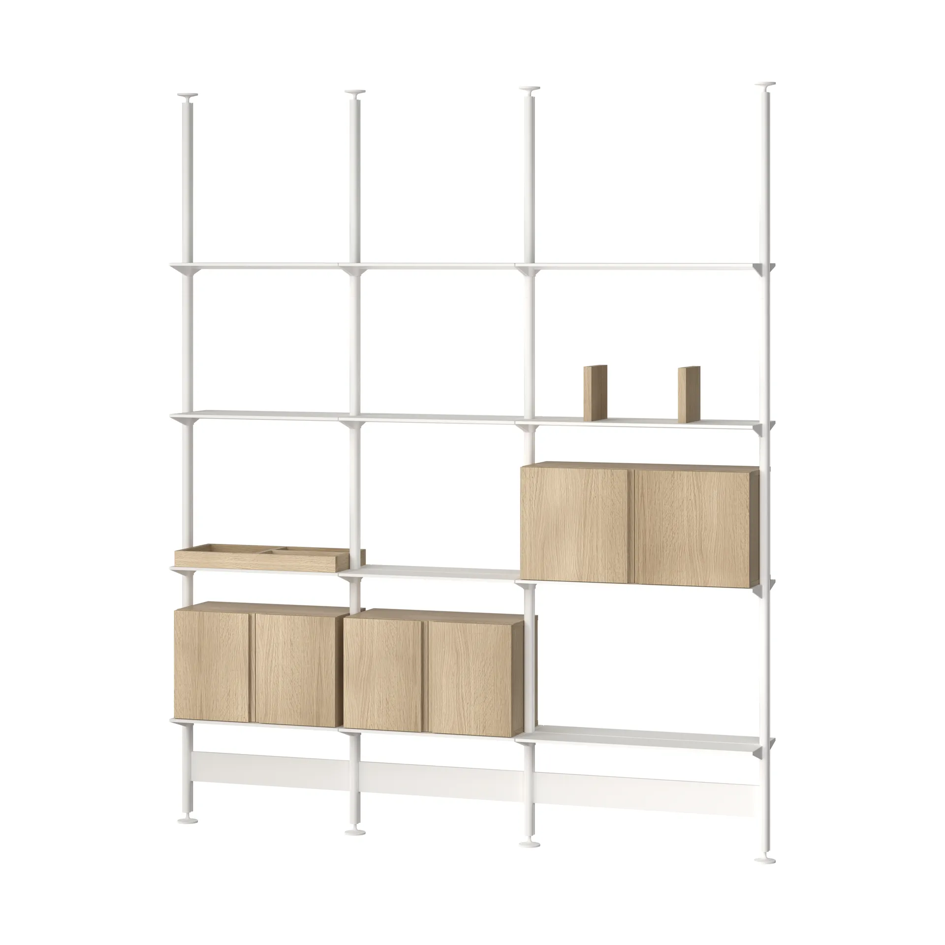 Pira G2 hyllesystem F C B White/Oak 256-264 cm,  Pira