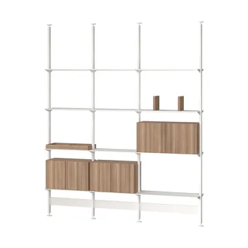 Pira G2 hyllesystem F C B White/Walnut 240-247 cm - Pira