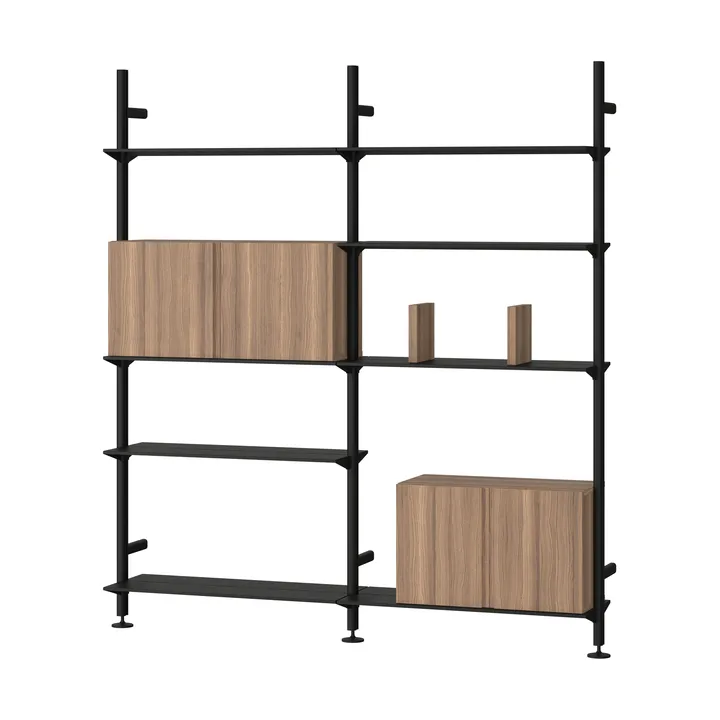 Pira G2 hyllesystem W A Black/Walnut - Pira