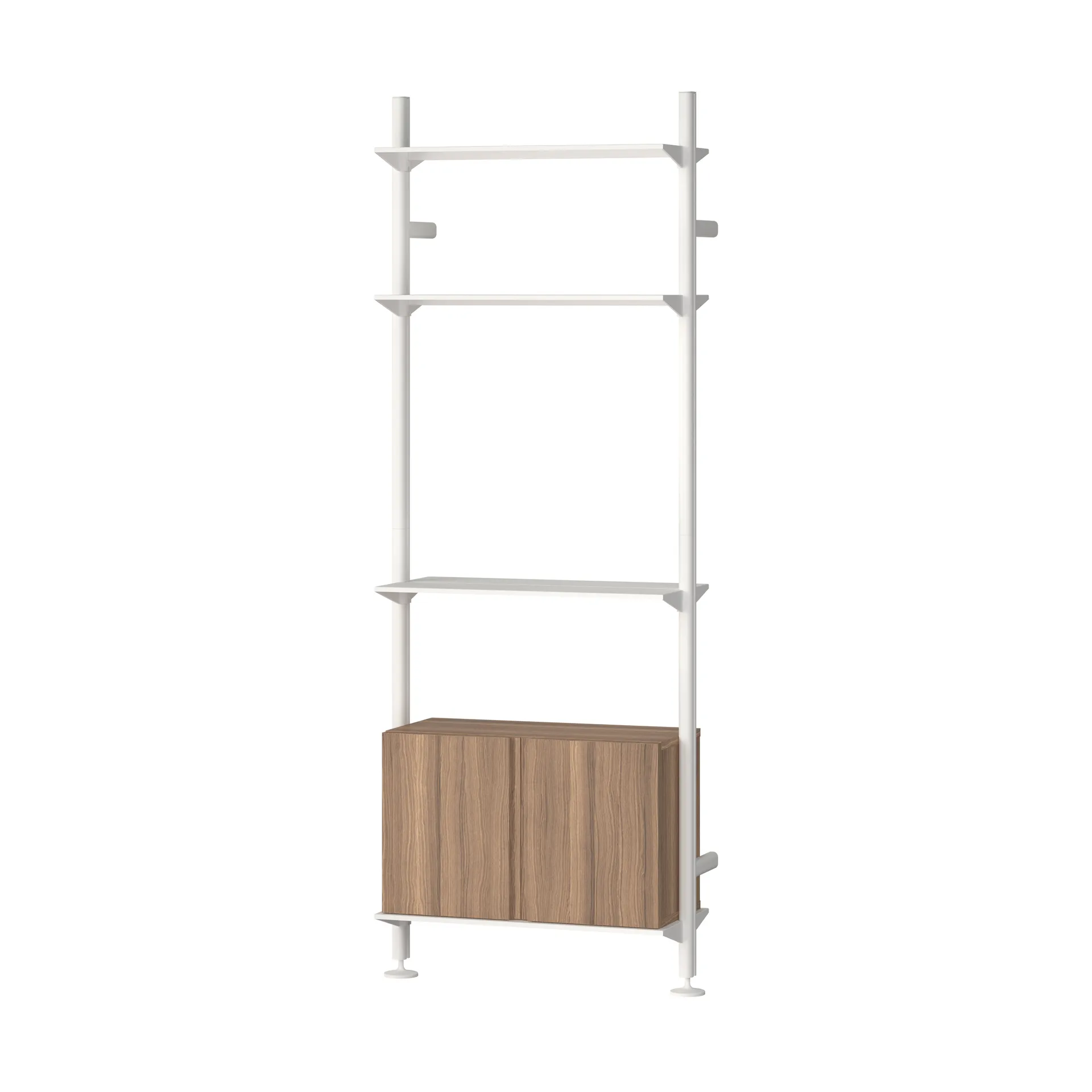 Pira G2 hyllesystem W B White/Walnut | Skandinavisk Design | Hyller & Hyllesystem | Brun