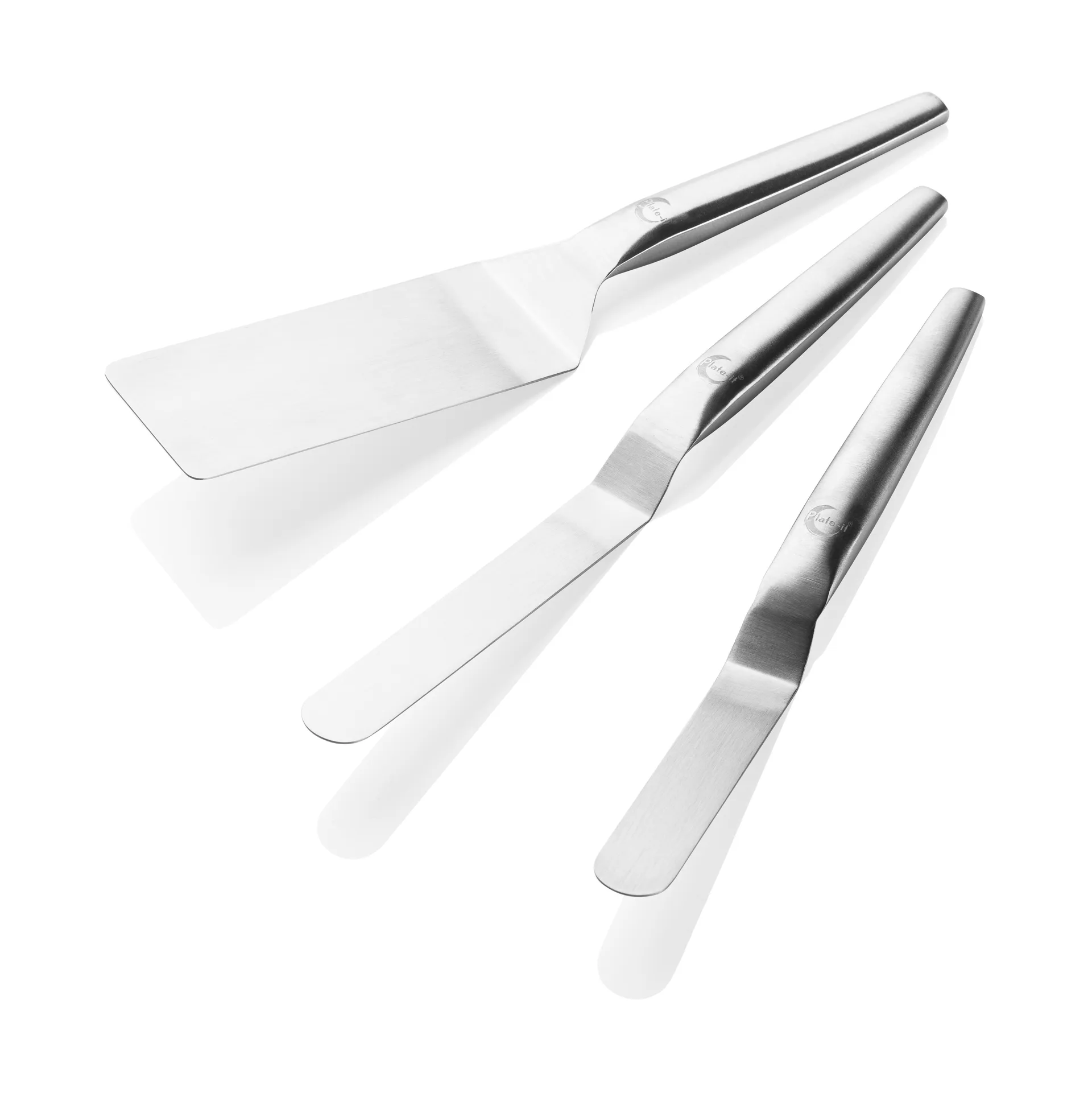 Plate-it stekespade, Rustfritt stål, 3 deler Plate It