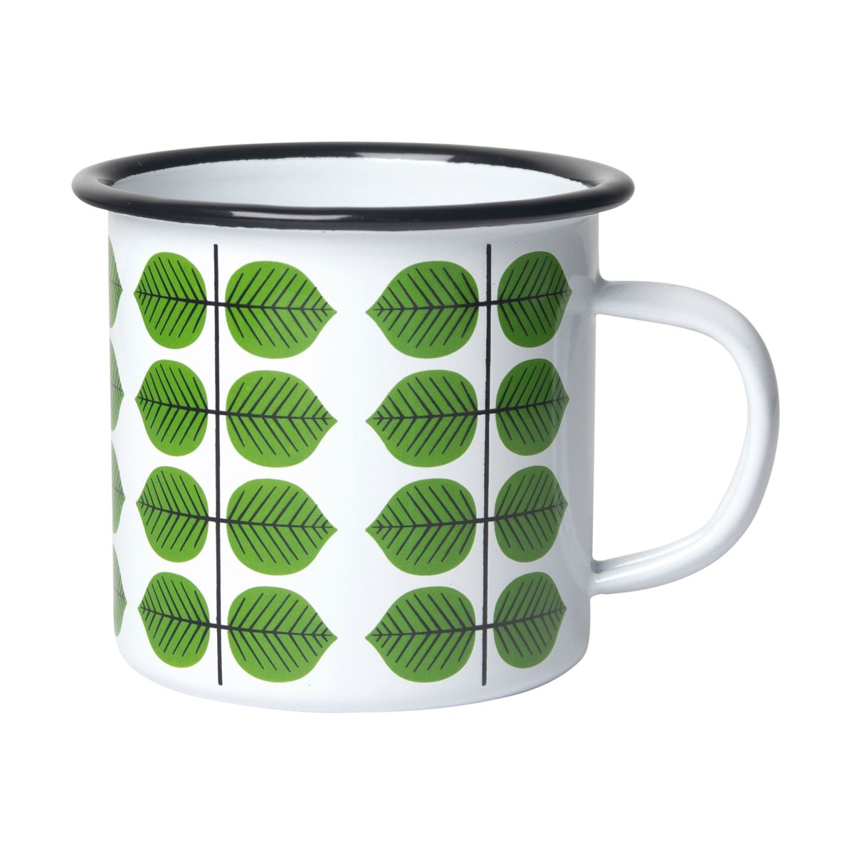 Pluto Design Berså emaljekrus Hvit-grnn | Skandinavisk Design | Kaffekopper | Hvit