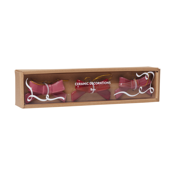 Bow dekorasjonsanheng 3 deler, Rød-rosa Pluto Design