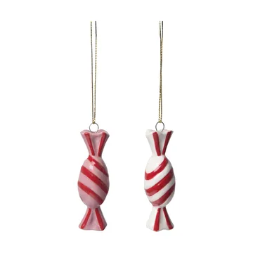 Candy dekorasjonsanheng 2 deler - Rød-hvit - Pluto Design