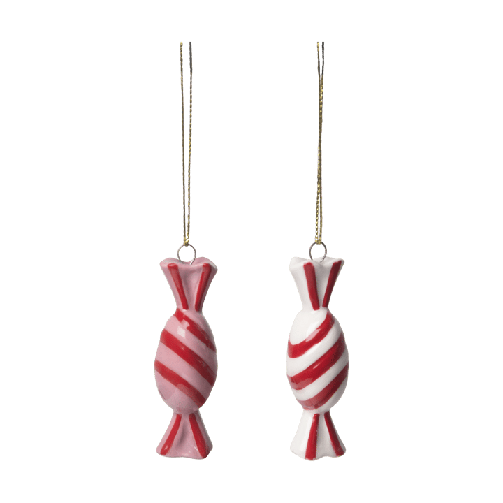 Candy dekorasjonsanheng 2 deler - Rød-hvit - Pluto Design