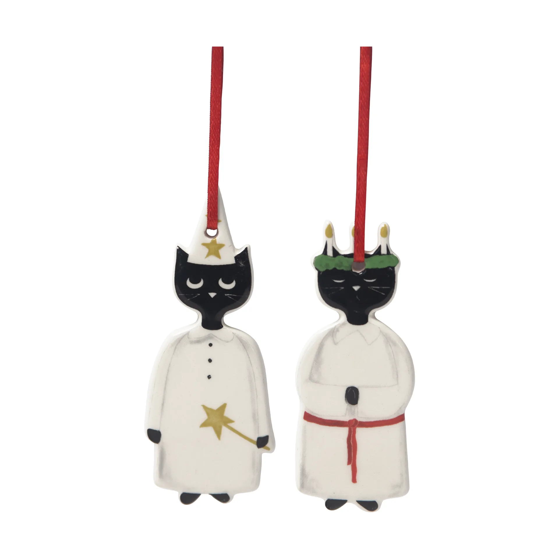 Christmas Cats julepynt 2 deler, Sort-hvit Pluto Design