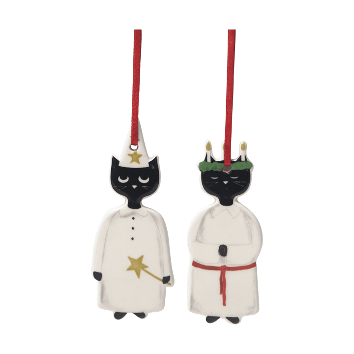 Christmas Cats julepynt 2 deler - Sort-hvit - Pluto Design