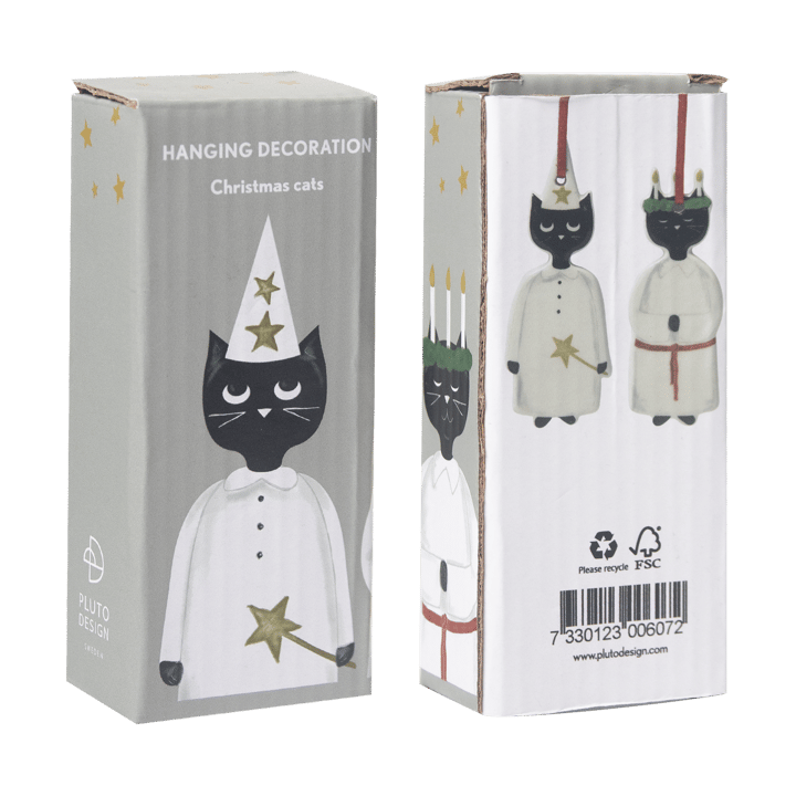 Christmas Cats julepynt 2 deler, Sort-hvit Pluto Design