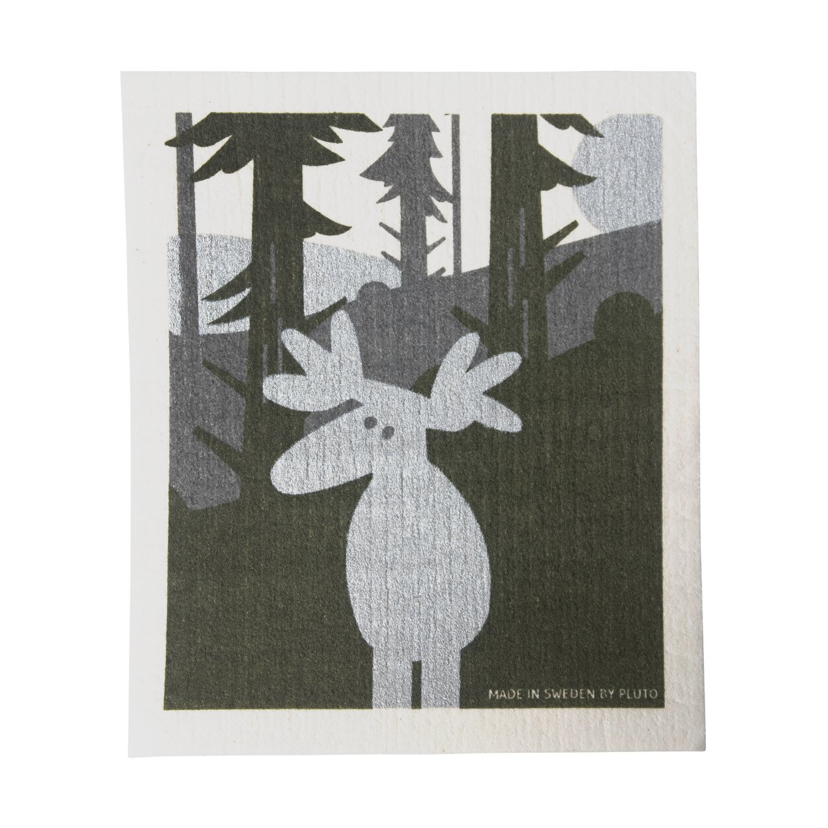 Pluto Design Elg kjkkenklut 17.2x20 cm Grnn-slv-hvit