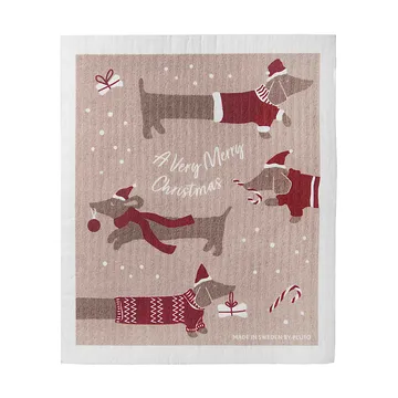 Jolly dogs oppvaskklut - Rød-grå - Pluto Design