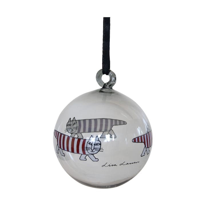 Lisa Larson Mikey julekule - Silver-red-white - Pluto Design