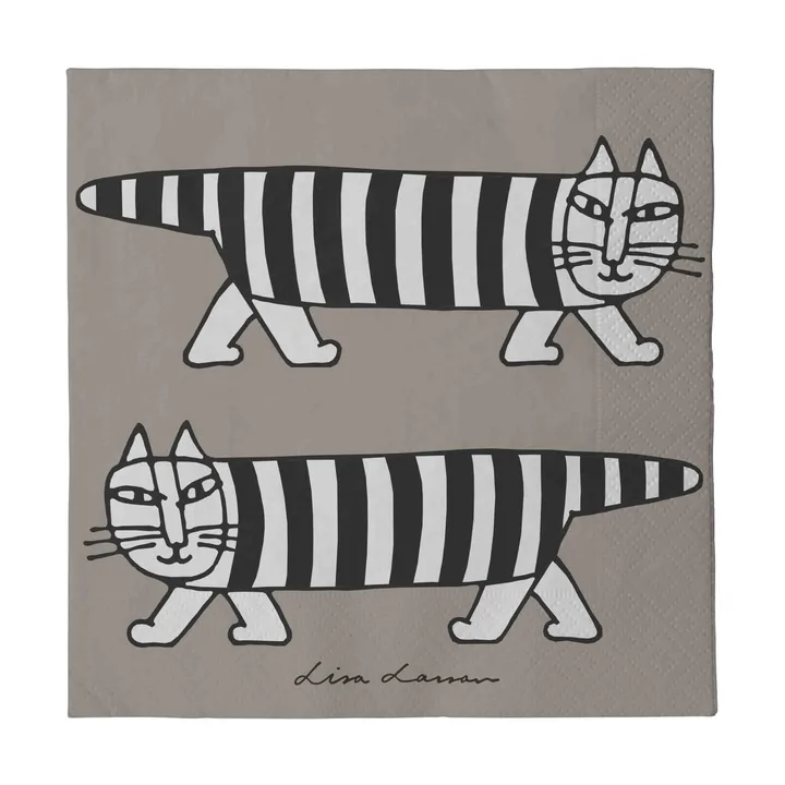 Lisa Larsson Mikey servietter 24-pk - Grå - Pluto Design