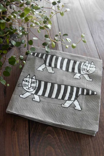 Lisa Larsson Mikey servietter 24-pk - Grå - Pluto Design