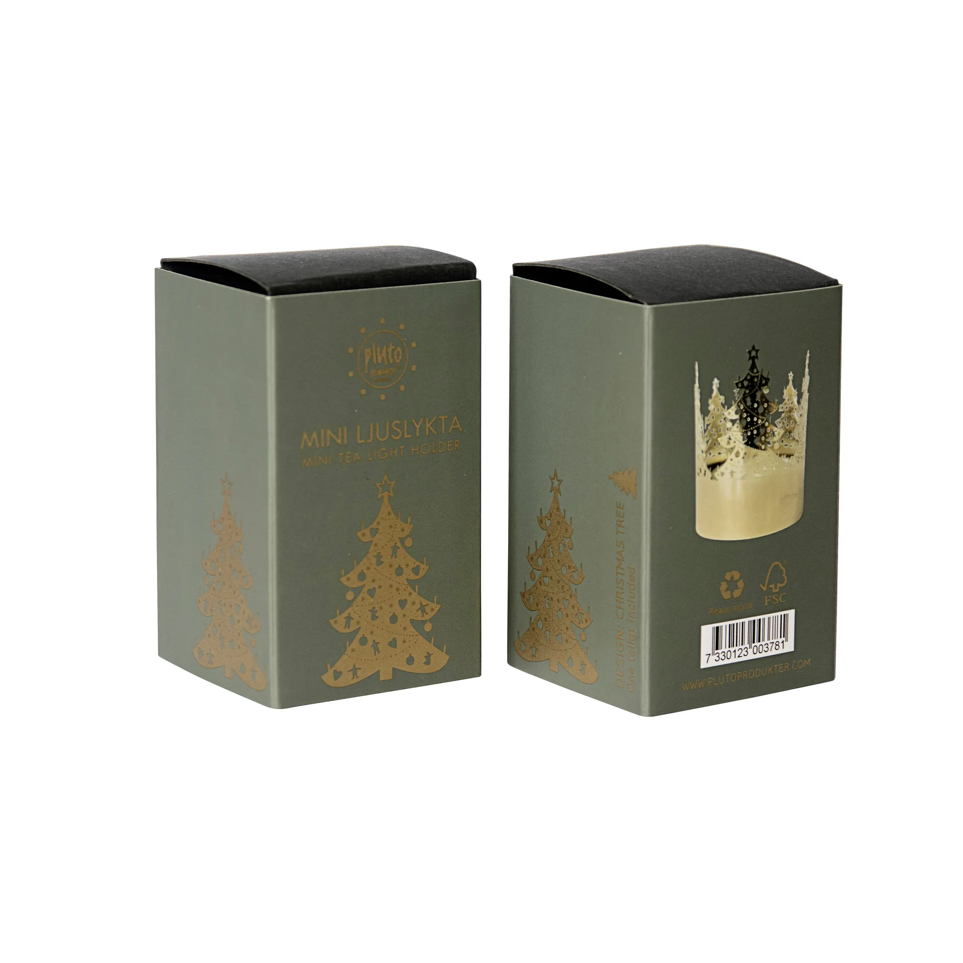 Mini lyslykt Ø 4,5 cm, Juletre Pluto Design