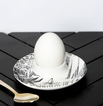 Mummi eggeglass med fat - Svart-hvit - Pluto Design