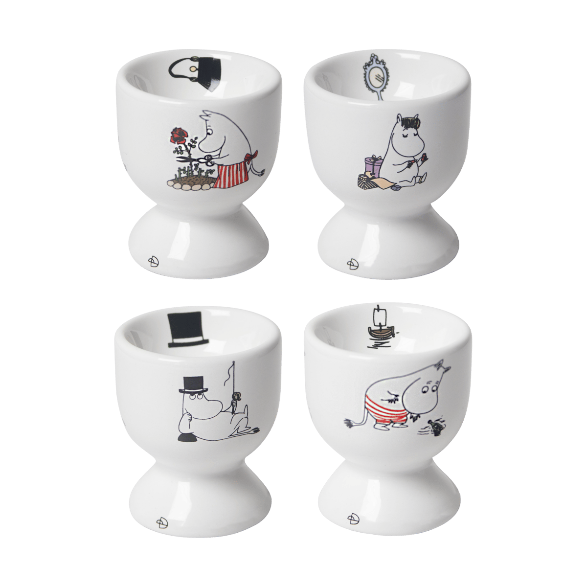 Pluto Design Mummi Joy eggeglass 4 stk. Hvit-multi