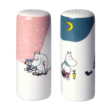 Mummi vinter salt- og pepperkar - Rosa-blå-hvit - Pluto Design