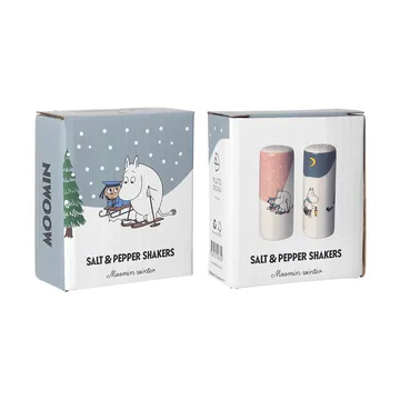 Mummi vinter salt- og pepperkar - Rosa-blå-hvit - Pluto Design