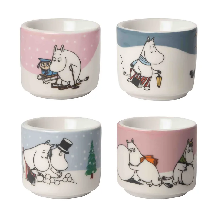 Mummitrollet eggeglass 4 deler - Mummi vinter - Pluto Design
