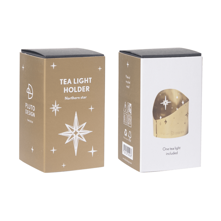 Northern star telysholder Ø4,5 cm, Gullbelagt metall Pluto Design