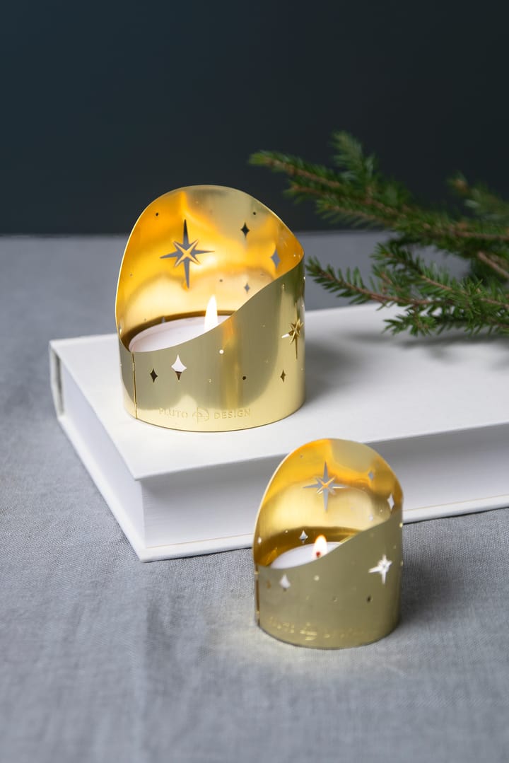 Northern star telysholder Ø4,5 cm, Gullbelagt metall Pluto Design
