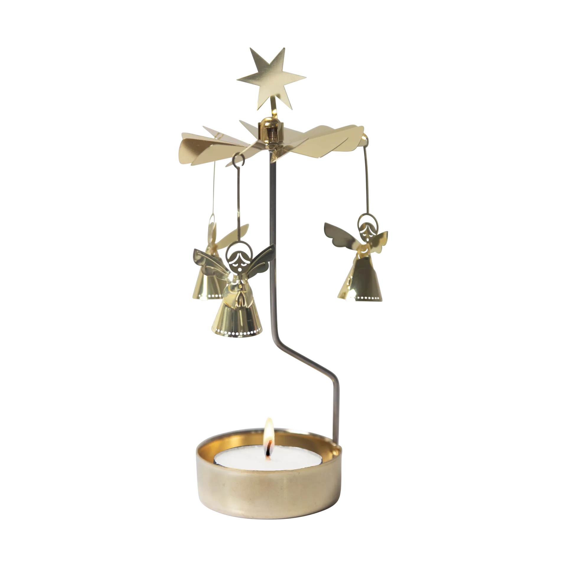 Syngende engel 3D englespill, Gull Pluto Design