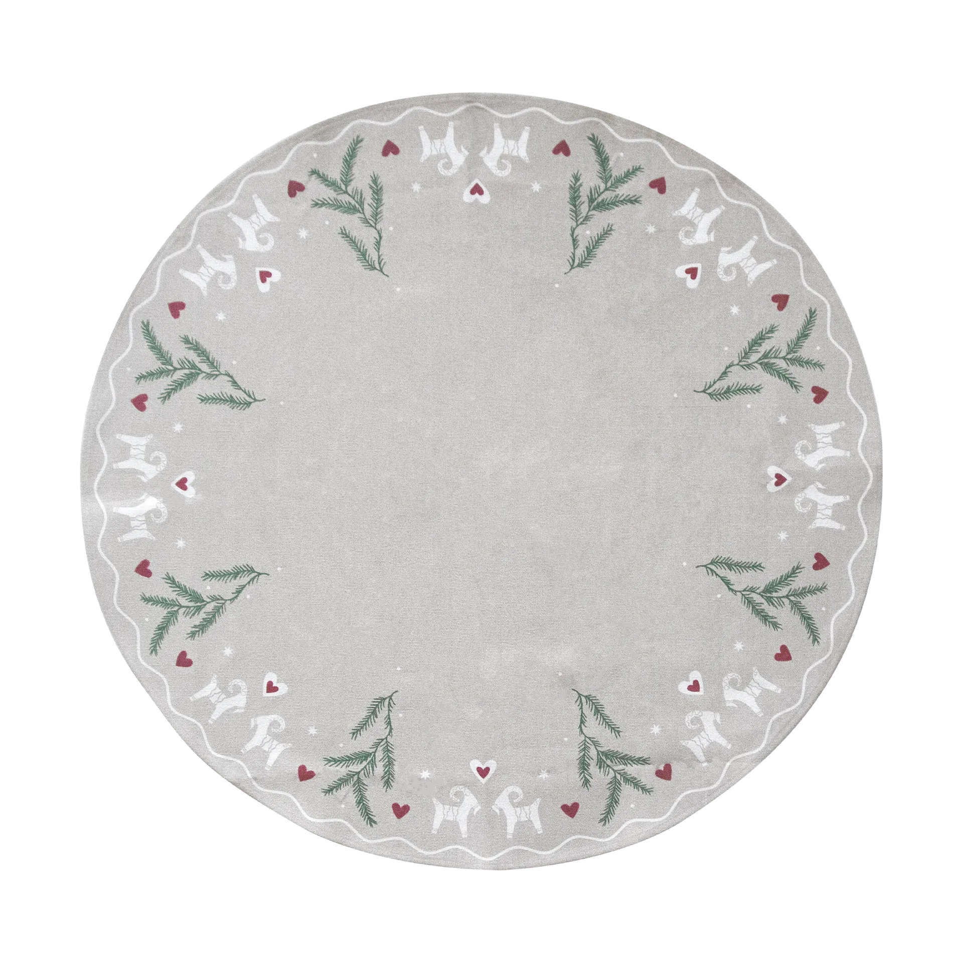 Yule Goat juletreteppe Ø110 cm, Beige Pluto Design