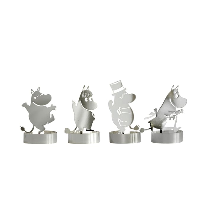 Mumin lysholder 4-pakk - sølv - Pluto Produkter