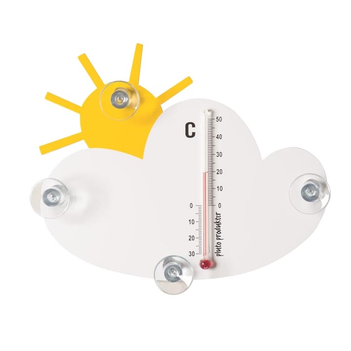 Sol og moln termometer - hvit-gul - Pluto Produkter