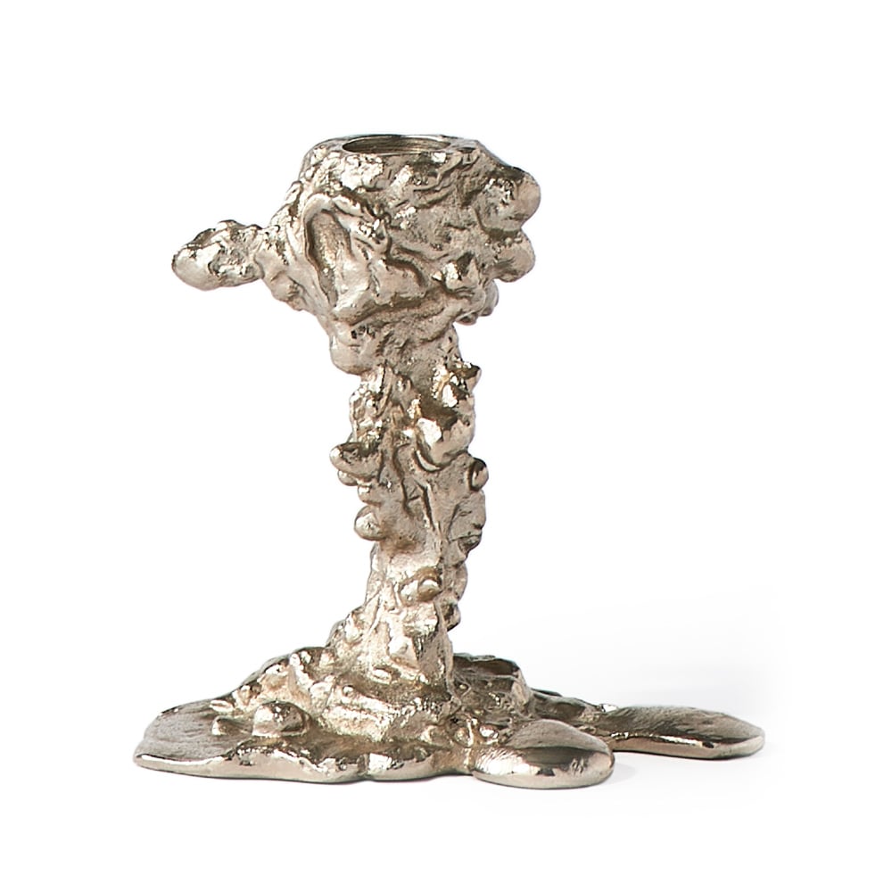 POLSPOTTEN Drip lysestake S 14 cm Sølv