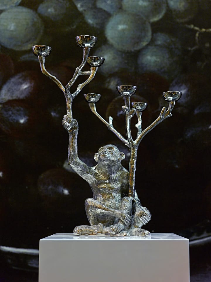 Monkey lysestake 40 cm, Sølv POLSPOTTEN