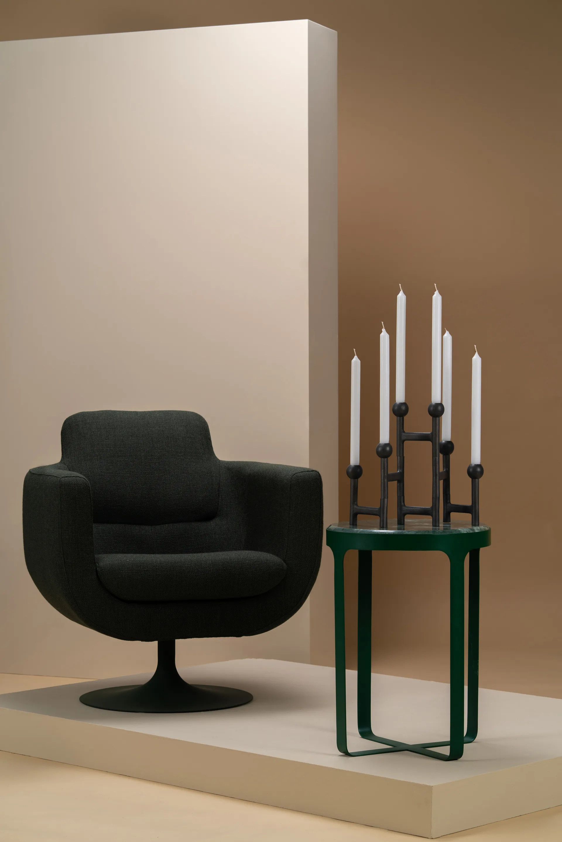 Round Folding lysestake 56 x 30, Mørkegrå POLSPOTTEN