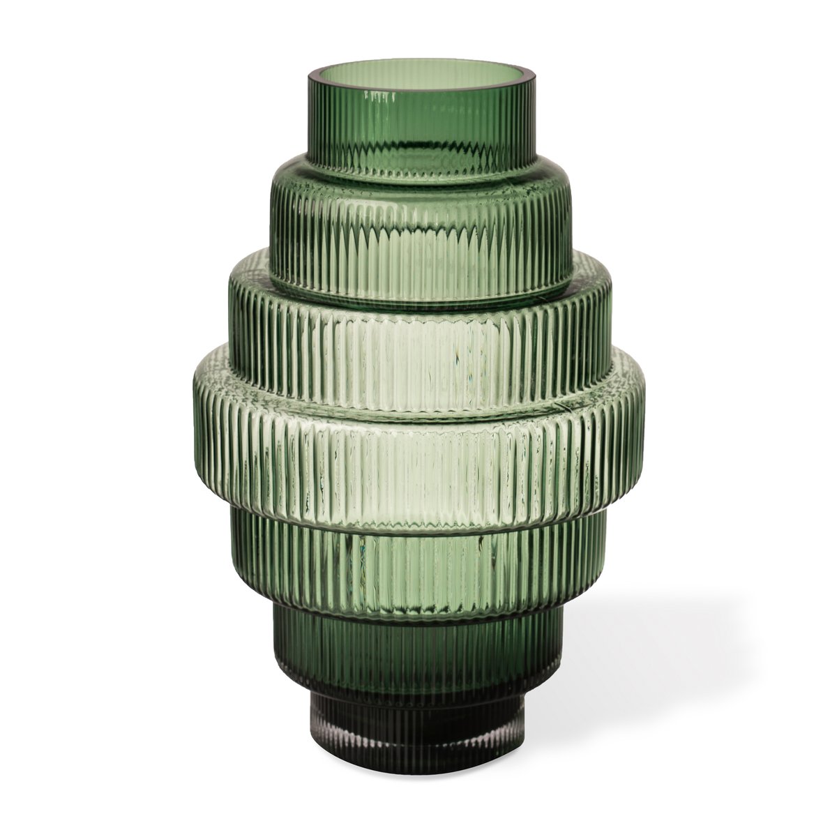 Bilde av POLSPOTTEN Steps vase L 50 cm Dark green