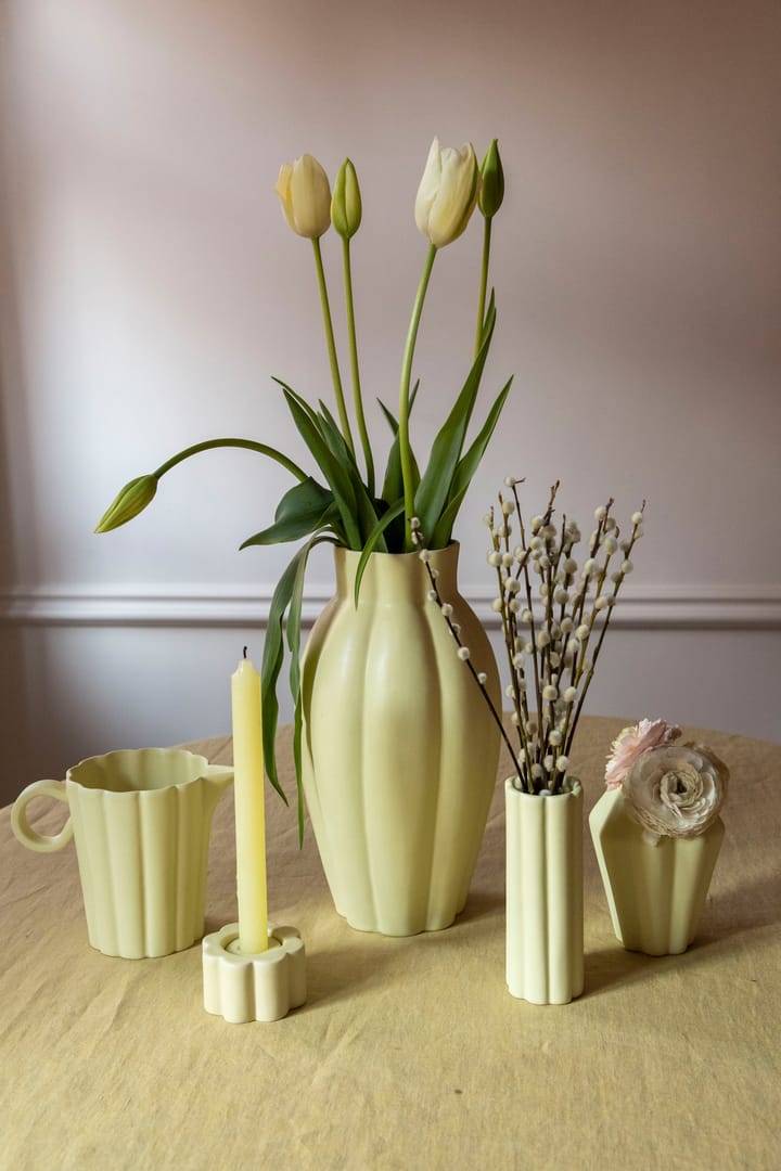 Birgit vase/lysholder 14 cm - Pale Yellow - PotteryJo