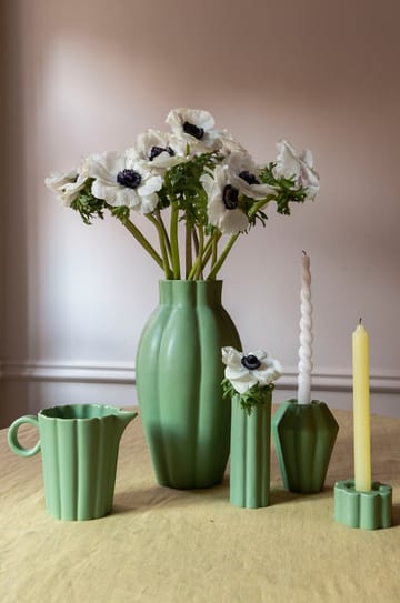 Birgit vase/lysholder 17 cm - Olive - PotteryJo
