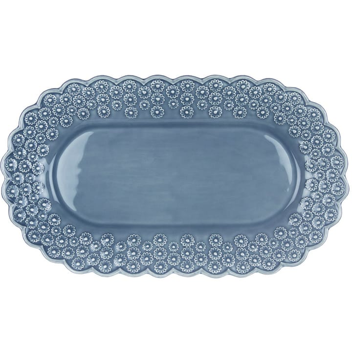 Ditsy ovalt serveringsfat - Dusty Blue (blå) - PotteryJo