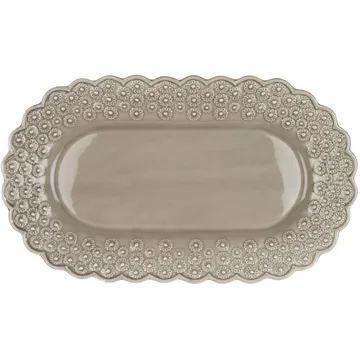 Ditsy ovalt serveringsfat - Greige (beige) - PotteryJo