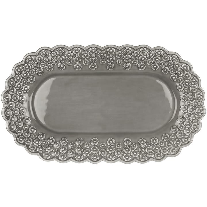 Ditsy ovalt serveringsfat - Soft grey (grå) - PotteryJo