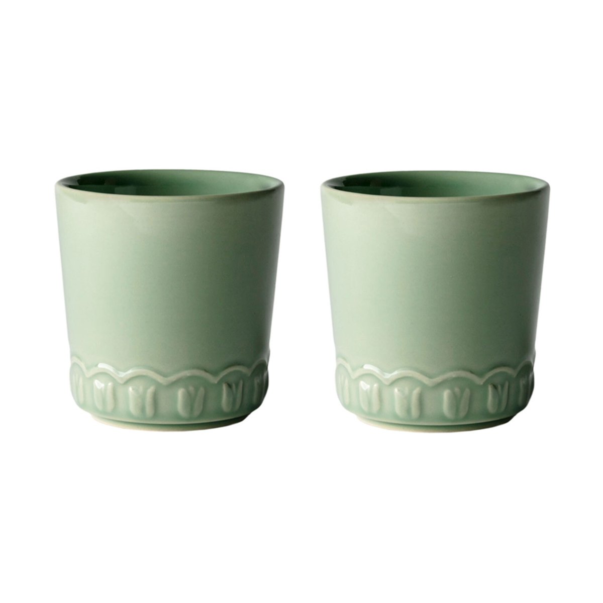 PotteryJo Tulipa kopp 20 cl 2-stk. Verona green | Skandinavisk Design | Kaffekopper | Grønn
