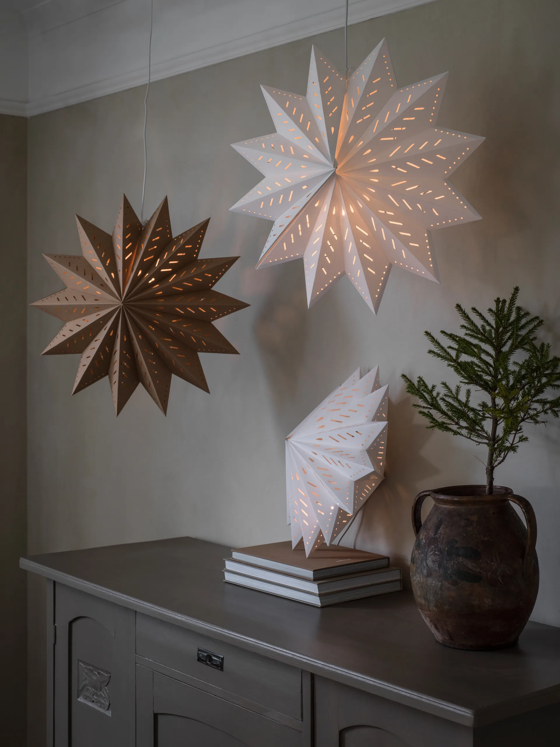 Alfa adventsstjerne brun, Brun, 60 cm PR Home