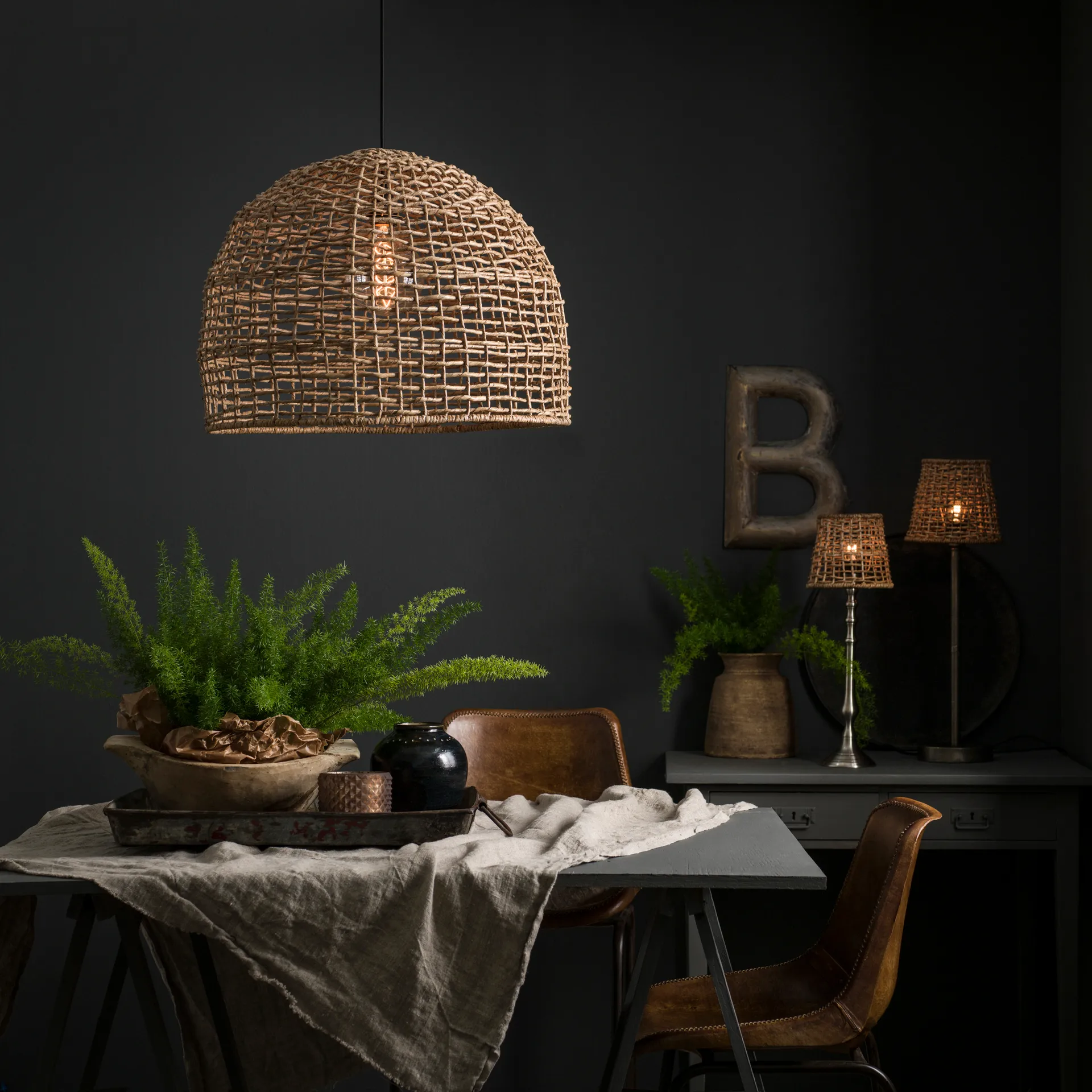 Cebu taklampe, Natur, Ø57 cm PR Home