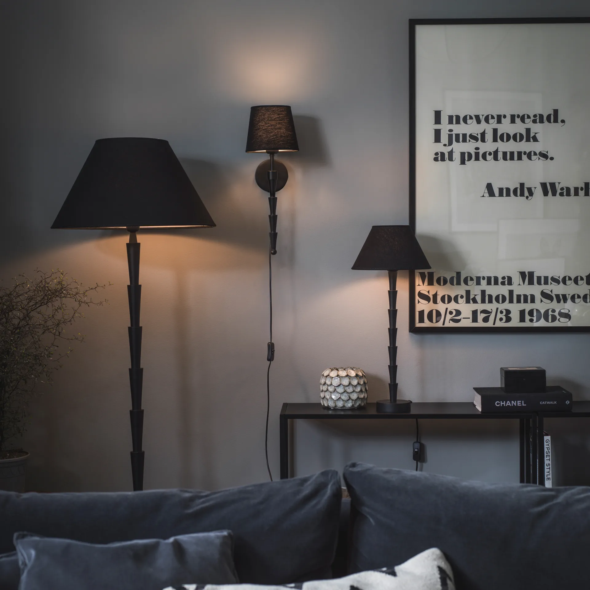 Chloe vegglampe 38 cm, Mattsvart PR Home