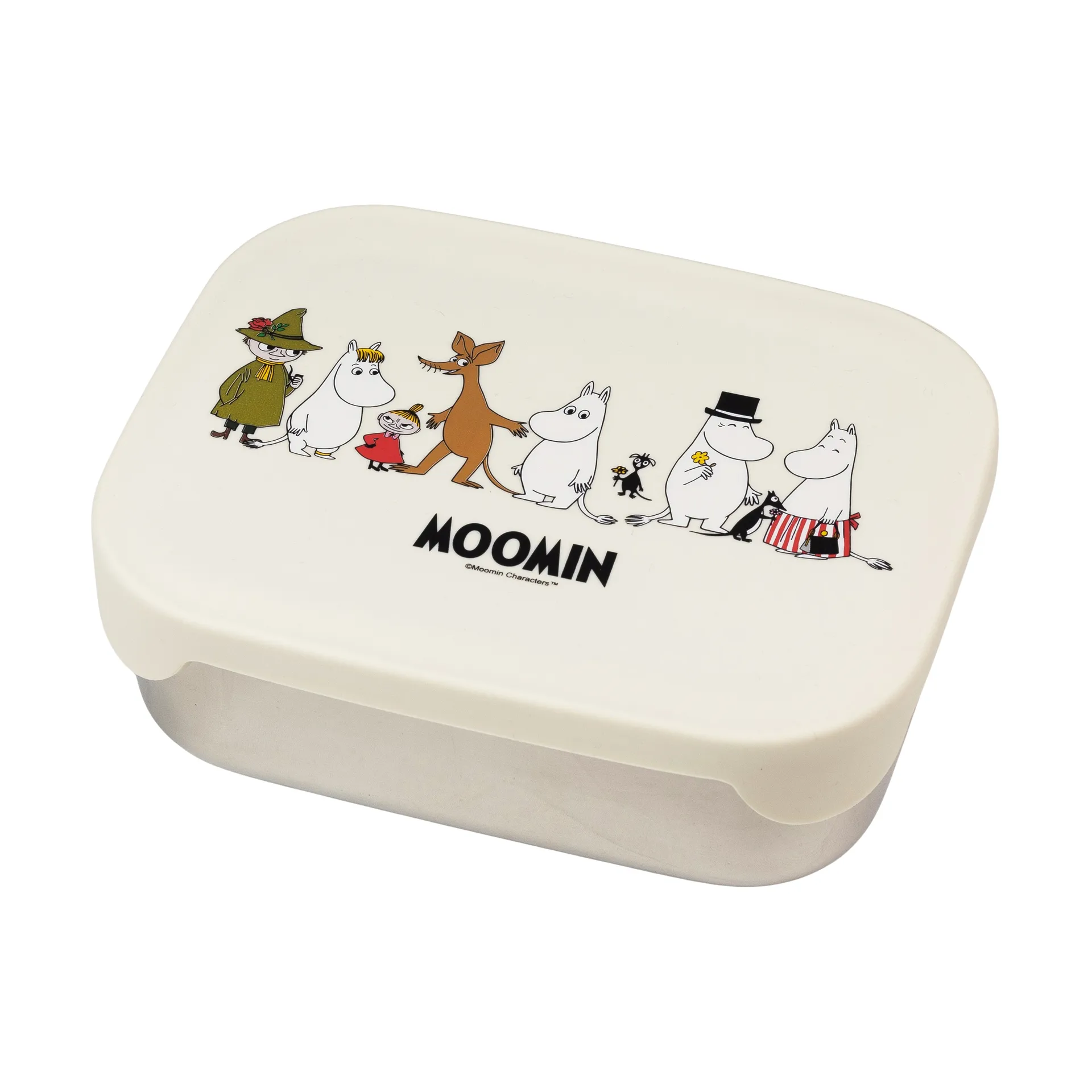 Mumin Familie matboks metall 13x17 cm, Beige Rätt Start