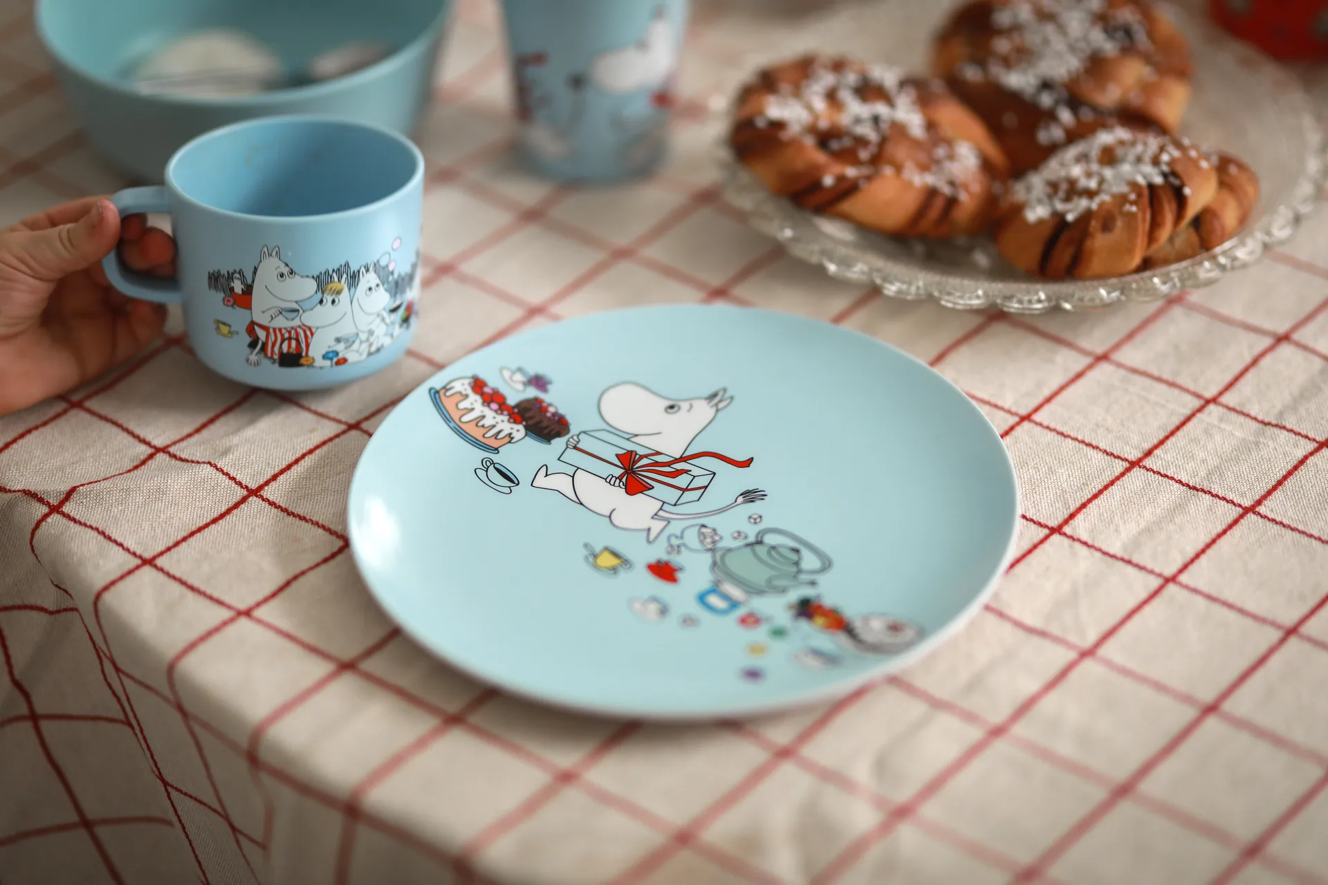 Mumin Picknick flat tallerken Ø19,5 cm, Lyseblå Rätt Start