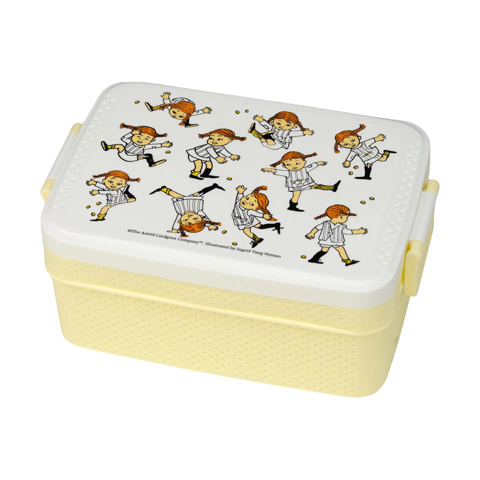 Pippi Sirkus matboks 8x18,5 cm, Gul-hvit Rätt Start