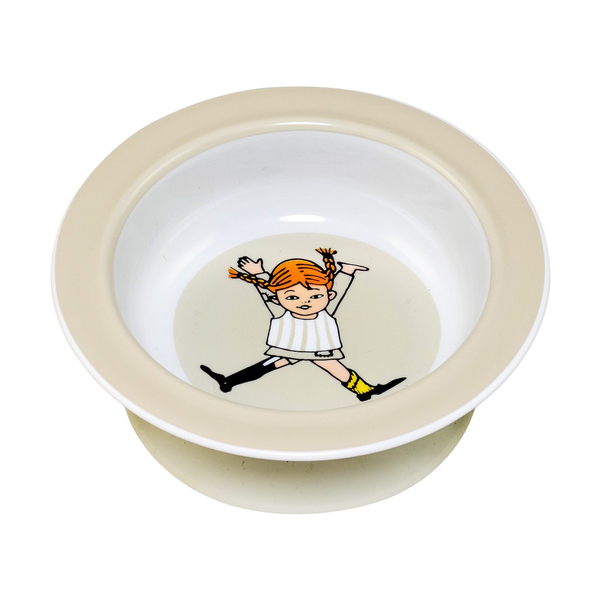 Rätt Start Pippi Sirkus tallerken med sugekopp 15,5 cm Beige