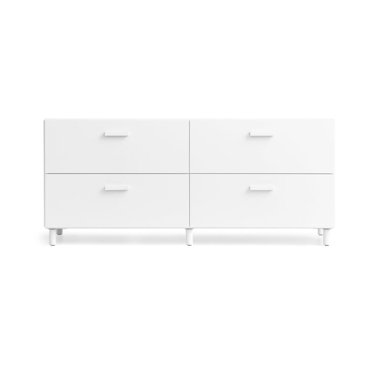 Relief kommode lav med ben 123x46,6 cm hvit - undefined - Relief