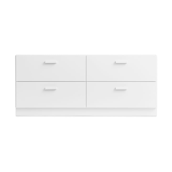 Relief kommode lav med sokkel 123x46,6 cm hvit Relief